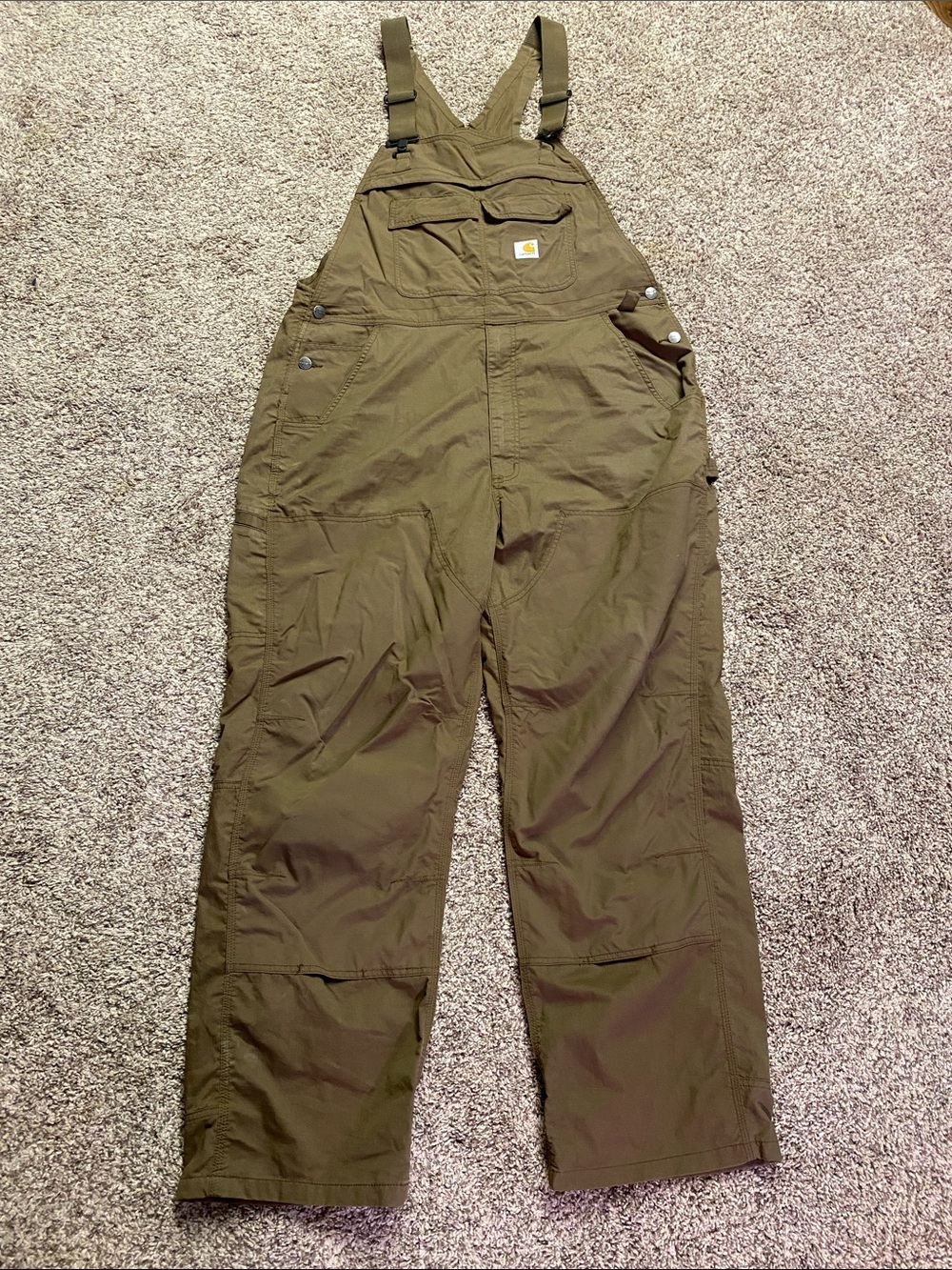 Carhartt Men's Size 40x32 Tan Cargo Overalls - 1507